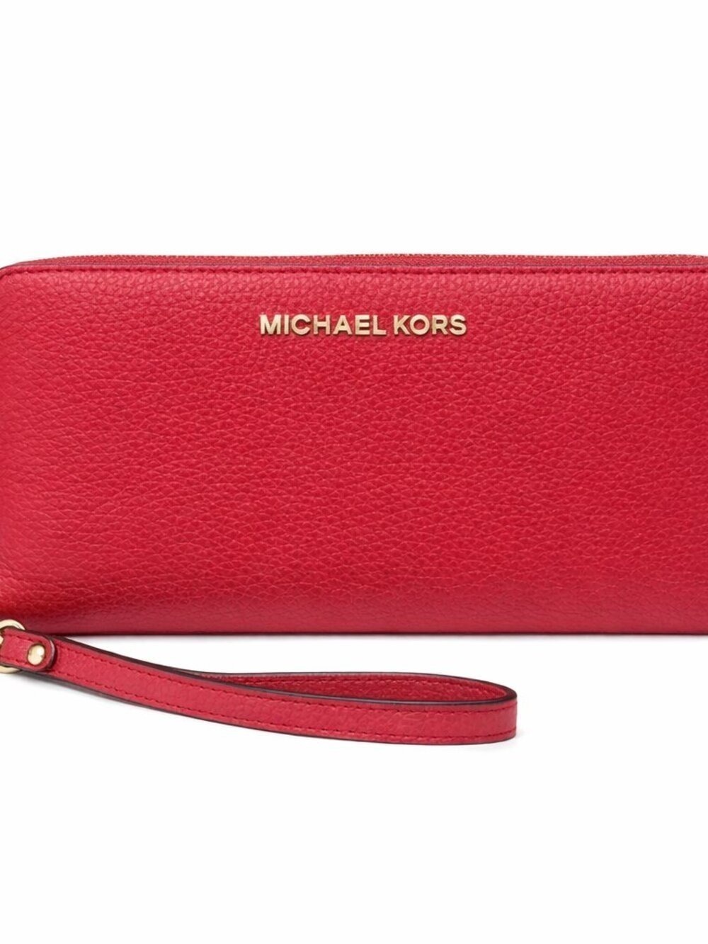 Michael Kors Jet Set Red Leather Wristlet Wallet | EUC | Zip-Around